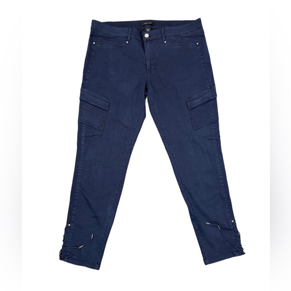 White House Black Market Pants - White House Black Market Women’s Size 16 Dark Blue Skinny Pants Lace Ankle